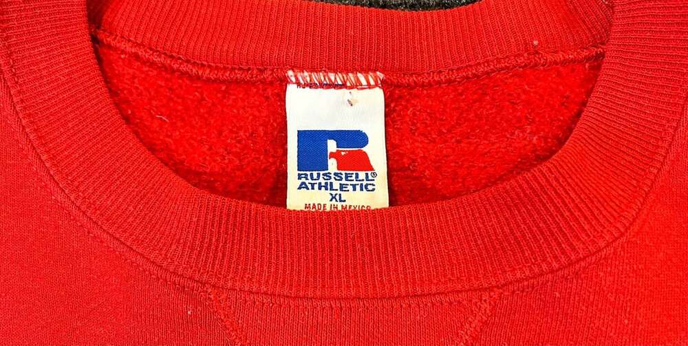 Vintage Russell Athletic Ole Miss University Sweatshirt Red Crewneck XL - Picture 6 of 8